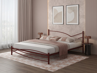 Кровать 1800 modern "Ларго"(Металл Коричневая шагрень)-MS/Мд - 1