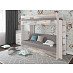 Кровать двухъярусная с диваном "Лаворо" (Анкор белый/Бетон пайн экзотик/Рогожка Bahama Ash (AT)) D