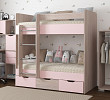 Кровать двухъярусная tre "Лаворо" (Анкор светлый/Розовый кварц) D