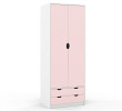 Шкаф 5 80х210 grand "Лаворо" (Белый / Розовый кварц) /1719