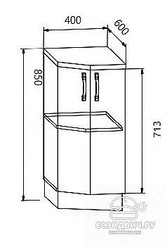 Столешница 400 торцевая левая "Йорк" (Мрамор бежевый) /DSV