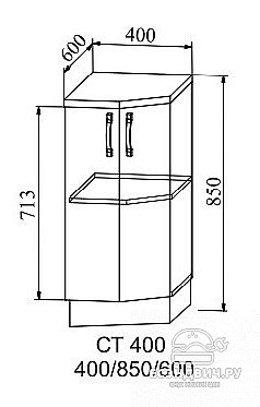 Столешница 400 торцевая правая "Йорк" (Антарес) /DSV