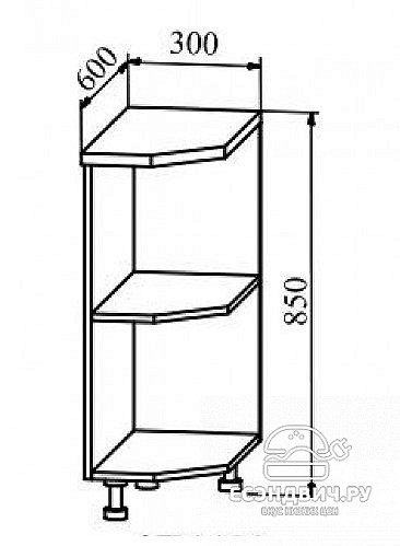 Столешница 300 торцевая правая "Йорк" (Кастилло темный) /DSV