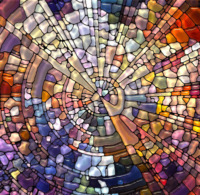 Стол с фотопечатью D_0,9 (abstraction 5) round "Амели" - 2