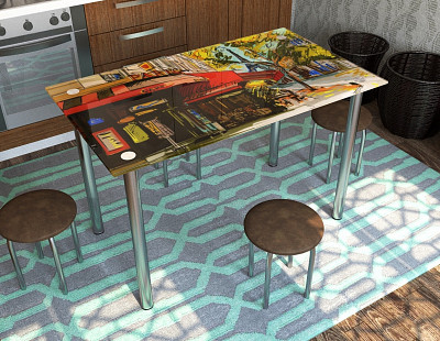 Стол с фотопечатью 1,2 (draw 3) "Амели" - 1