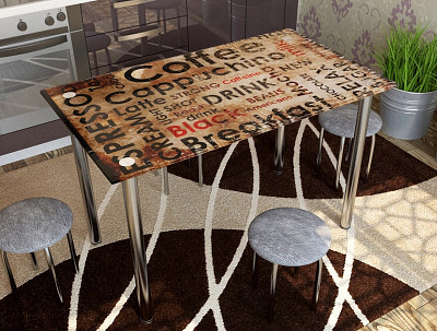 Стол с фотопечатью 1,2 (table 2) "Амели" - 1