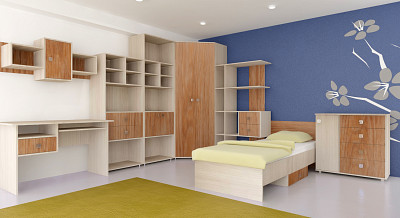 Детская 8 предм. "Дженни" (Ясень Шимо светлый/Дуб французский) D/J - 1