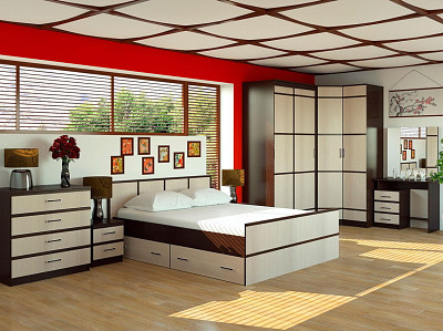 Шкаф 2-х дверный 0,8 "Акура" (Венге/Лоредо) EsandwichBTS - 3