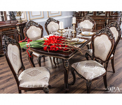 Стул "Себастьяно" (Дерево/ПУ/ППУ) (Корень дуба глянец/Жаккард/Патина/Лак) UgJk - 3