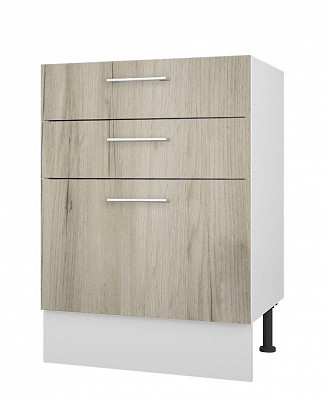 Тумба 60 (3ящ.) без столеш."Герда" (Серый Крафт) /Gnt/Ep/М22 - 1