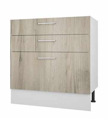 Тумба 80 (3ящ.) со столеш."Герда" (Серый Крафт) /Gnt/Ep/М23ст - 1