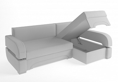 Диван угловой (универс.угол) Диего (Рогожка Alba Grafit (AT)/Иск.кожа Mercury Black 620 (AT)/Рогожка Alba Grafit (AT)/МДФ Венге - 2