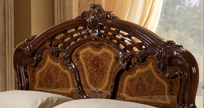 Кровать 1400 "Виктория" (МДФ) (Орех глянец/Шелкография) Dm/Rz - 4