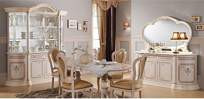 Витрина 1,87 "Виктория" (МДФ) (Бежевый глянец/Шелкография/Стекло) Dm/Rz - 2