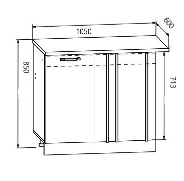Столешница 1050 "Йорк" (Кастилло темный) /DSV - 2