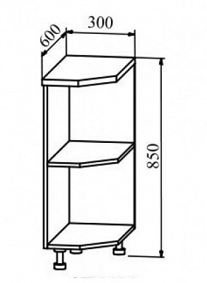 Столешница 300 торцевая правая "Йорк" (Антарес) /DSV - 2