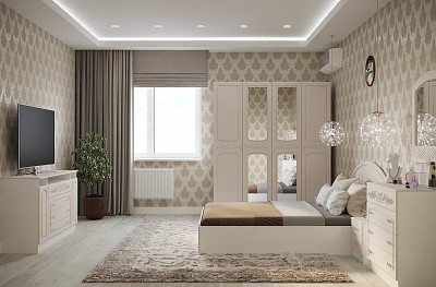 Комод "Париж" (МДФ) (Жемчуг) EsandwichИЦВ-КМ-02 - 3