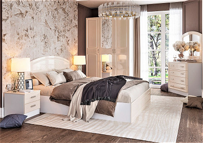 Шкаф 3-х дверный 1,35м штанга/полки"Париж" (МДФ) (Жемчуг) EsandwichИЦВ-ШК-3 - 4