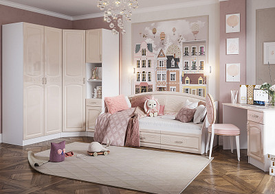 Пенал откр. 0,45 "Париж" (МДФ) (Жемчуг) EsandwichИЦВ-ПО - 2