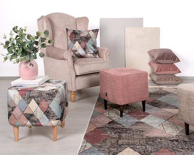 Банкетка квадро "Эмбер" (CIVIC CORAL/Венге) -Arb/Аз - 2