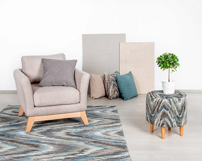 Банкетка круглая "Эмбер" (ALINA BRIZ/Бук) -Arb/Сп - 2