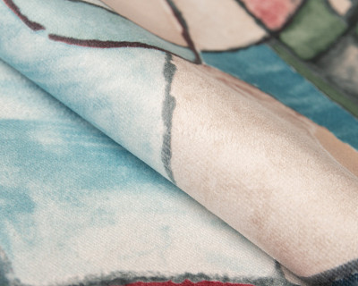 Банкетка круглая "Эмбер" (FLEUR AZURE/Венге) -Arb/Сп - 3