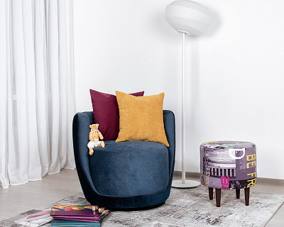 Банкетка круглая "Эмбер" (MUSIC VIOLET/Венге) -Arb/Сп - 2