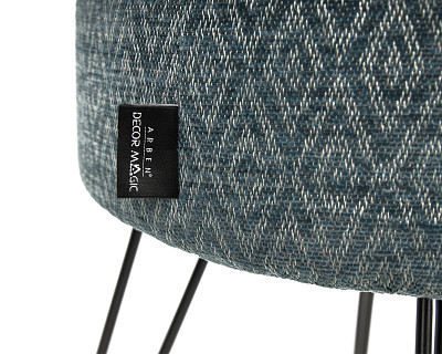 Банкетка ferro "Эмбер" (ZOOM RHOMBUS AZURE/Металл черный) -Arb/Мт - 3