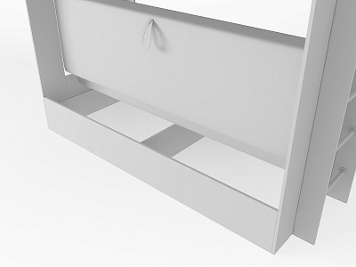 Кровать двухъярусная с диваном "Лаворо" (Белый/Белый/Lokky Blue (AT)) D - 4