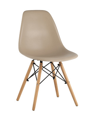 Стул eames "Дэнвер" (Пластик Бежевый/Дерево)/SG/DSW - 1