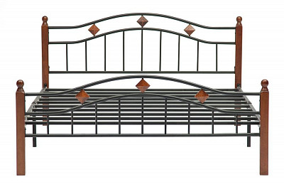 Кровать 1600 "Лилла" (Металл Черный/Дерево цвет Красный дуб) Tch/5488 - 2