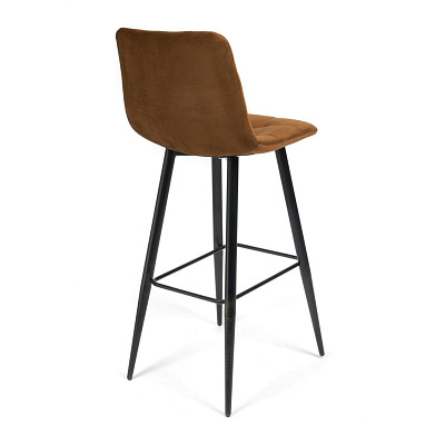 Стул барный "Чили" (Велюр Коричневый/Металл Черный) Tch/14352 - 2
