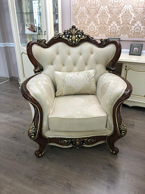 Кресло "Себастьяно" (Бархат/Жаккард/Патина Позолота/Караваджо глянец) (Караваджо глянец) UgJk - 3