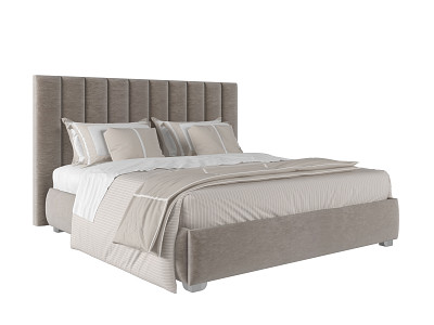 Кровать 180 мягк. Vitorio (Велюр Opera Stone (AT) - 1