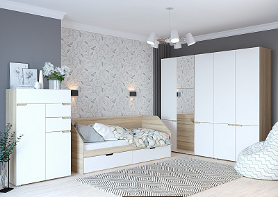 Комод plus "Атланта" (МДФ) (Сонома/Белый софт) /Gnt/Ант - 3