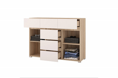 Комод "Атланта" (МДФ) (Сонома/Белый софт) /Gnt/Ант - 2