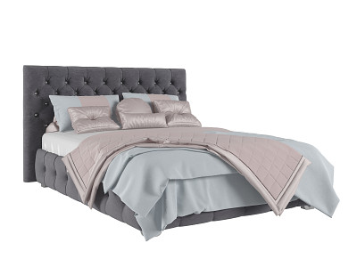 Кровать 140 мягк. just Мирабель (Велюр Opera Grafit (AT)/Ja - 1