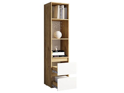 Стеллаж с ящ. "Пьер" (Крафт/Белый глянец) /BTS/Слф/ПН-17 - 2