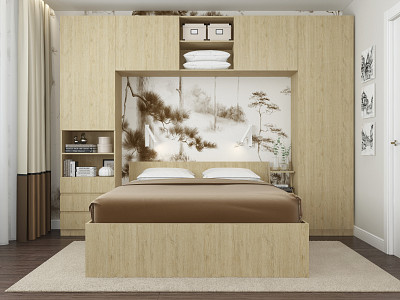 Спальный гарнитур 5 предм. 3200*2410 "Depo apart" (Пикард) D_Dp - 2