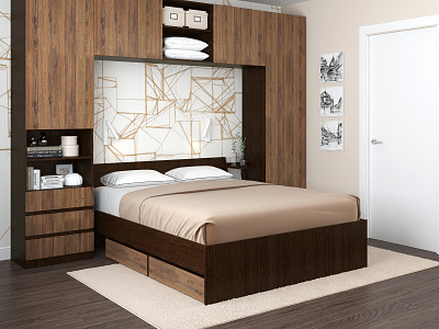 Пенал 600*2410 с ящ. "Depo apart" (Венге/Дуб Аризона) D_Dp - 4