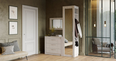 Прихожая 1,52 "Мона" (Ясень белый) /BTS/Мн - 1