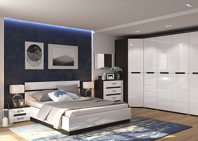 Пенал 0,5 "Алисия" (МДФ) (Венге/Белый глянец) /Gnt/Вгс - 3