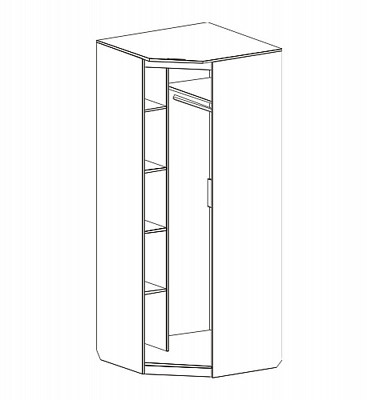 Шкаф угловой "Алисия" (МДФ) (Венге/Белый глянец) /Gnt/Вгс - 2