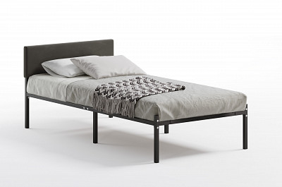 Кровать 800 с ортопед.осн. лофт "Аллегро" (Металл черный/Велюр Vivaldi 37)-Dmk/Лф - 4