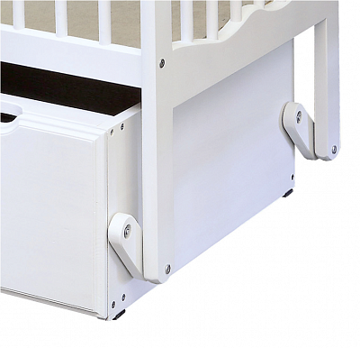 Кровать детская с маятником "Бетти" (Массив дерева) (Цвет Снег)/Эл - 3