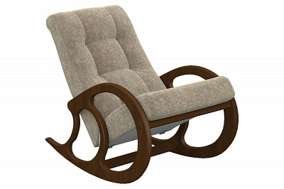 Кресло-качалка plus "Морган" (Массив дерева) (Цвет Орех/Велюр Cortex beige)/Эл - 1