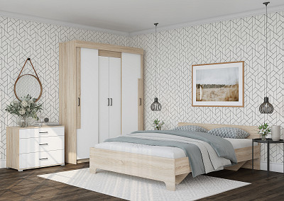 Шкаф-купе 1,6/2,1 "Сандро" (Сонома/Белый) /Gnt/Vr - 3