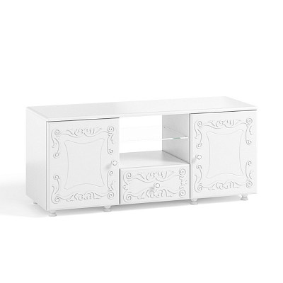 Тумба ТВ "Римини"(МДФ)(Белый/Белое дерево)/Vs/ИТ-25 - 3