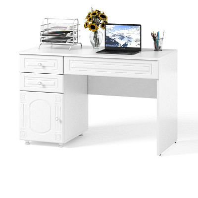 Стол письменный "Родос"(МДФ)(Белый/Белое дерево)/Vs/АФ-15 - 2