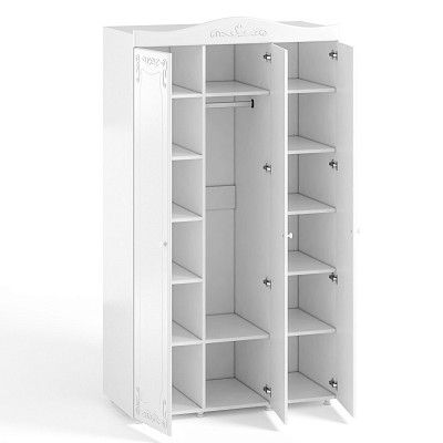 Шкаф 3х дверн. (560) "Римини"(МДФ)(Белый/Белое дерево/Зеркало)/Vs/ИТ-54 - 3